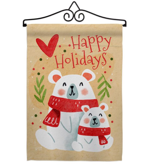 Beary Happy Holiday - Winter Wonderland Winter Vertical Impressions Decorative Flags HG137612 Made In USA - Image 7