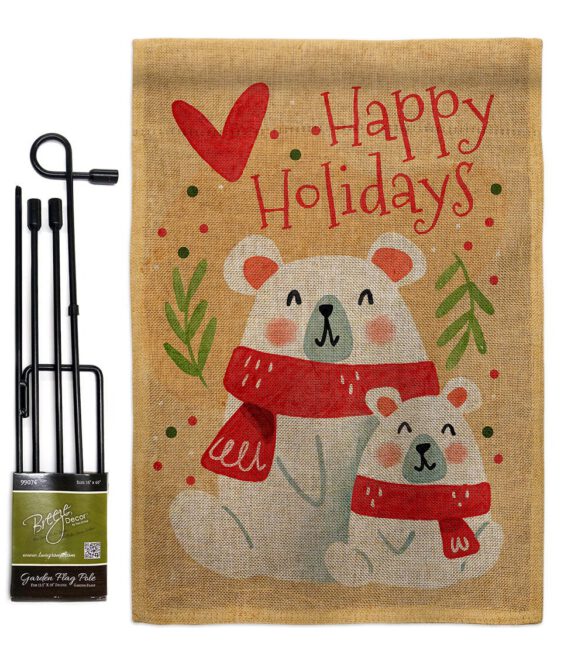 Beary Happy Holiday - Winter Wonderland Winter Vertical Impressions Decorative Flags HG137612 Made In USA - Image 16