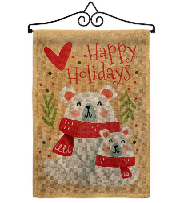 Beary Happy Holiday - Winter Wonderland Winter Vertical Impressions Decorative Flags HG137612 Made In USA - Image 19