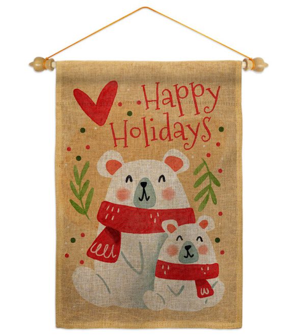 Beary Happy Holiday - Winter Wonderland Winter Vertical Impressions Decorative Flags HG137612 Made In USA - Image 22