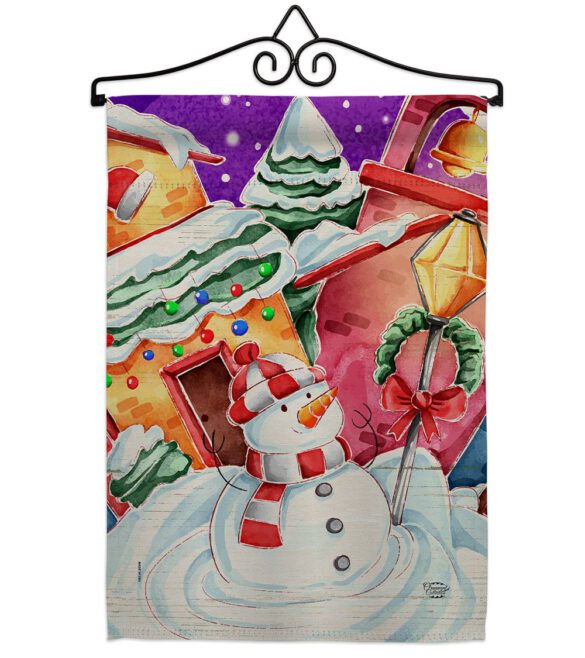 Frosted Snowman - Winter Wonderland Winter Vertical Impressions Decorative Flags HG192292 Made In USA - Image 7
