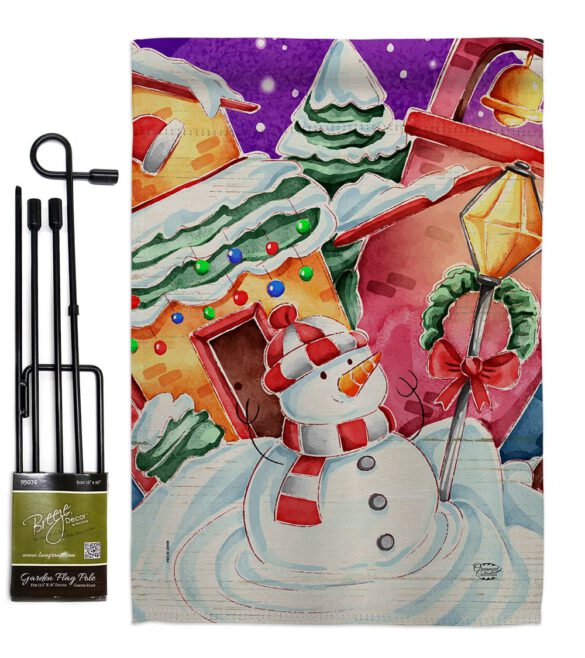 Frosted Snowman - Winter Wonderland Winter Vertical Impressions Decorative Flags HG192292 Made In USA - Image 4