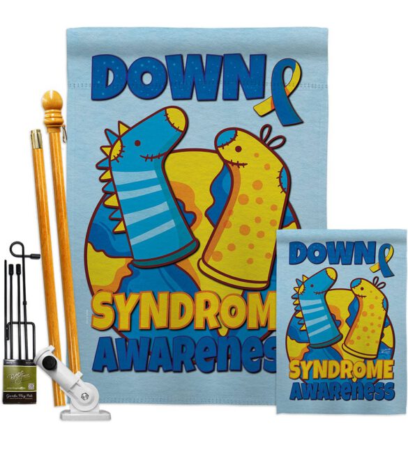 Down Syndrome Sock - Support Inspirational Vertical Impressions Decorative Flags HG130424 Made In USA - Image 6
