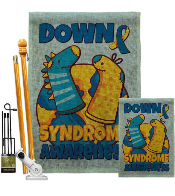 Down Syndrome Sock - Support Inspirational Vertical Impressions Decorative Flags HG130424 Made In USA - Image 27