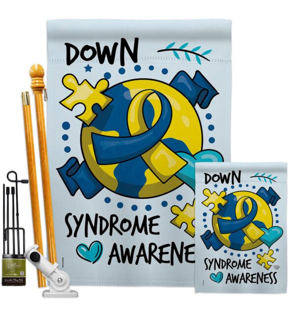 Down Syndorome Heart - Support Inspirational Vertical Impressions Decorative Flags HG190183 Made In USA - Image 6