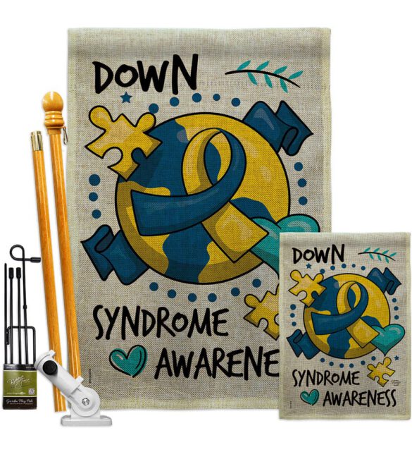 Down Syndorome Heart - Support Inspirational Vertical Impressions Decorative Flags HG190183 Made In USA - Image 27