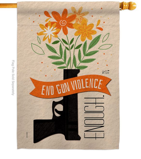 End Gun Violence - Support Inspirational Vertical Impressions Decorative Flags HG130377 Made In USA - Image 2