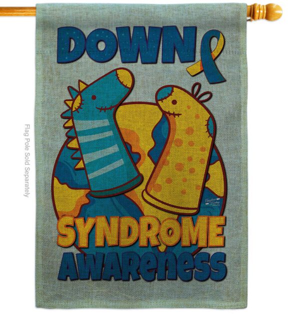 Down Syndrome Sock - Support Inspirational Vertical Impressions Decorative Flags HG130424 Made In USA - Image 23