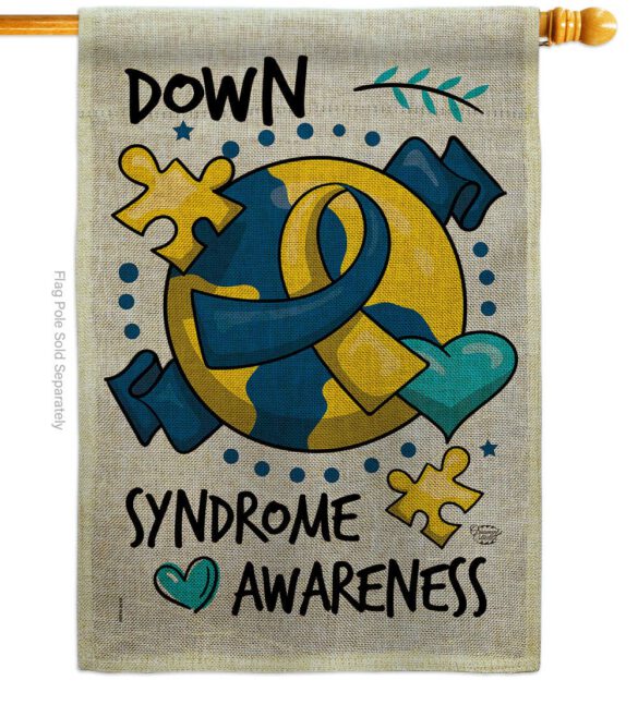 Down Syndorome Heart - Support Inspirational Vertical Impressions Decorative Flags HG190183 Made In USA - Image 23