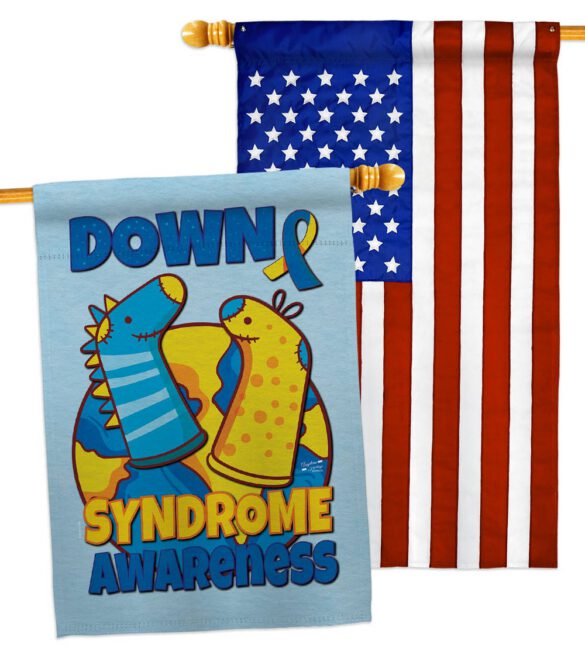 Down Syndrome Sock - Support Inspirational Vertical Impressions Decorative Flags HG130424 Made In USA - Image 10