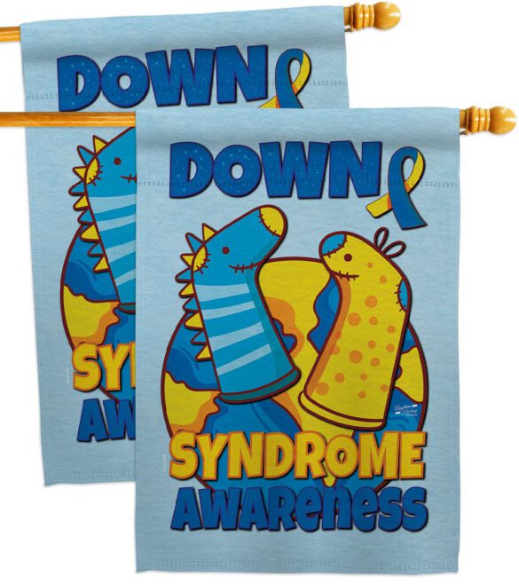 Down Syndrome Sock - Support Inspirational Vertical Impressions Decorative Flags HG130424 Made In USA - Image 12