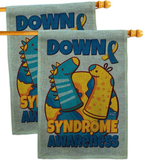 Down Syndrome Sock - Support Inspirational Vertical Impressions Decorative Flags HG130424 Made In USA - Image 33