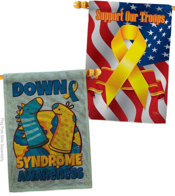 Down Syndrome Sock - Support Inspirational Vertical Impressions Decorative Flags HG130424 Made In USA - Image 35
