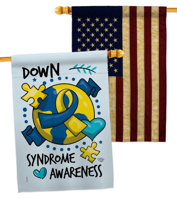 Down Syndorome Heart - Support Inspirational Vertical Impressions Decorative Flags HG190183 Made In USA - Image 8