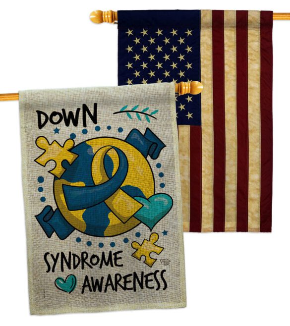 Down Syndorome Heart - Support Inspirational Vertical Impressions Decorative Flags HG190183 Made In USA - Image 29
