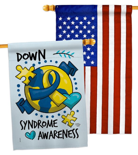 Down Syndorome Heart - Support Inspirational Vertical Impressions Decorative Flags HG190183 Made In USA - Image 10