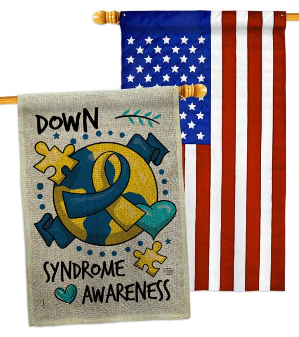 Down Syndorome Heart - Support Inspirational Vertical Impressions Decorative Flags HG190183 Made In USA - Image 31