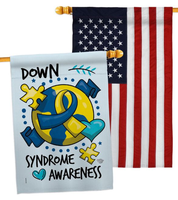 Down Syndorome Heart - Support Inspirational Vertical Impressions Decorative Flags HG190183 Made In USA - Image 15