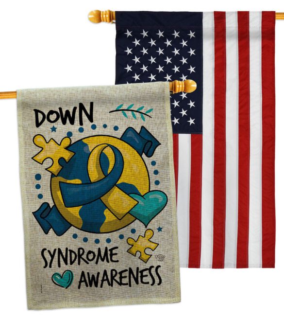 Down Syndorome Heart - Support Inspirational Vertical Impressions Decorative Flags HG190183 Made In USA - Image 36