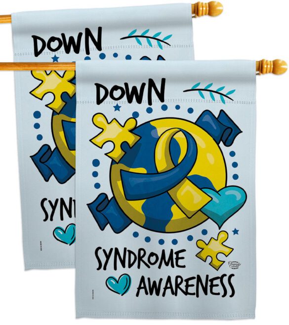 Down Syndorome Heart - Support Inspirational Vertical Impressions Decorative Flags HG190183 Made In USA - Image 12