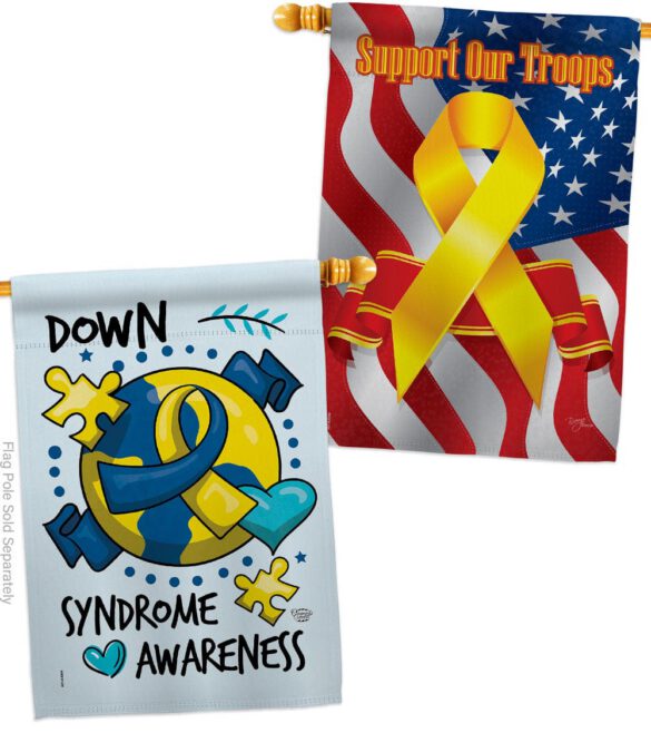Down Syndorome Heart - Support Inspirational Vertical Impressions Decorative Flags HG190183 Made In USA - Image 14