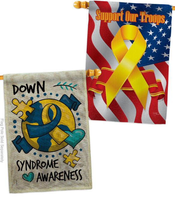 Down Syndorome Heart - Support Inspirational Vertical Impressions Decorative Flags HG190183 Made In USA - Image 35
