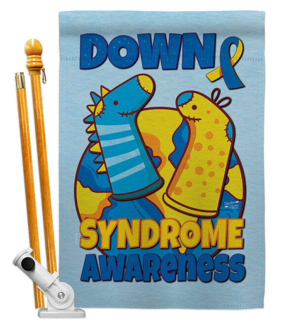 Down Syndrome Sock - Support Inspirational Vertical Impressions Decorative Flags HG130424 Made In USA - Image 5