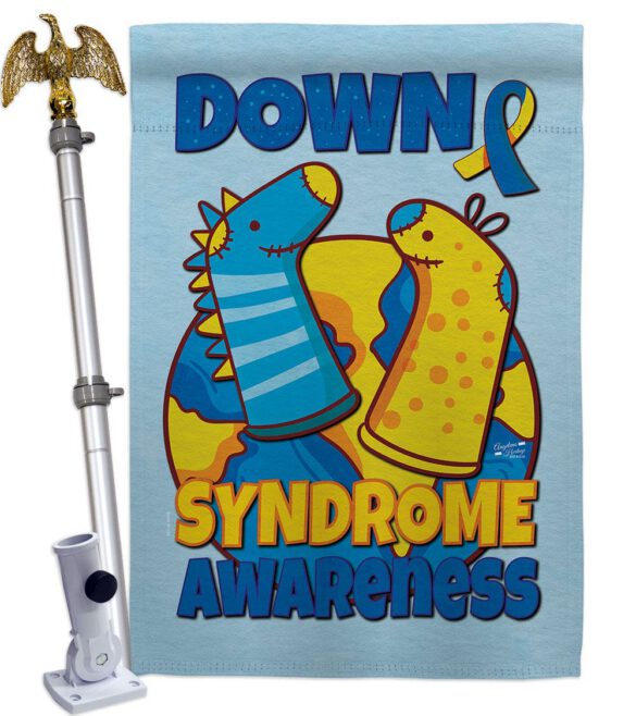 Down Syndrome Sock - Support Inspirational Vertical Impressions Decorative Flags HG130424 Made In USA - Image 20