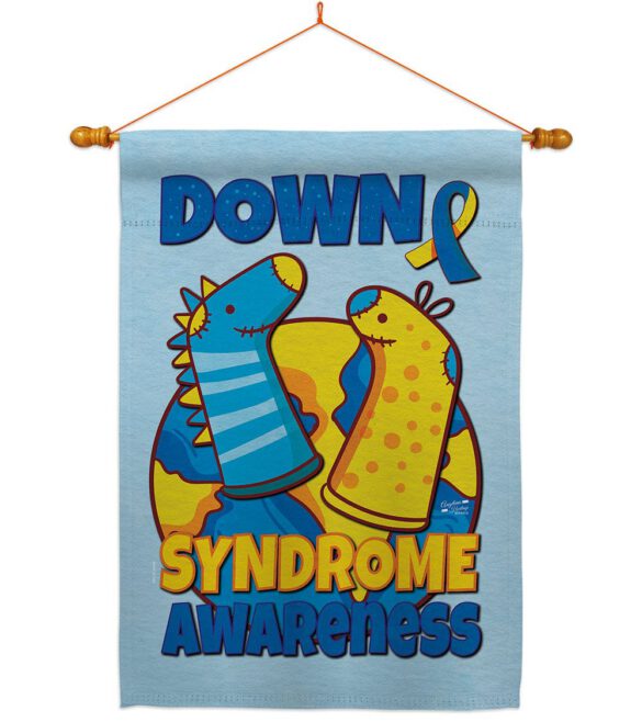 Down Syndrome Sock - Support Inspirational Vertical Impressions Decorative Flags HG130424 Made In USA - Image 21