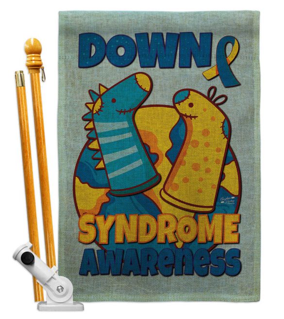 Down Syndrome Sock - Support Inspirational Vertical Impressions Decorative Flags HG130424 Made In USA - Image 26