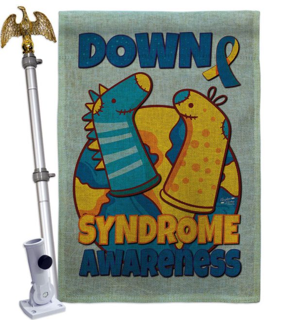 Down Syndrome Sock - Support Inspirational Vertical Impressions Decorative Flags HG130424 Made In USA - Image 41