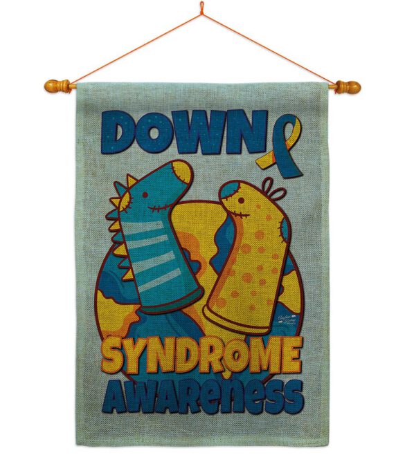 Down Syndrome Sock - Support Inspirational Vertical Impressions Decorative Flags HG130424 Made In USA - Image 42