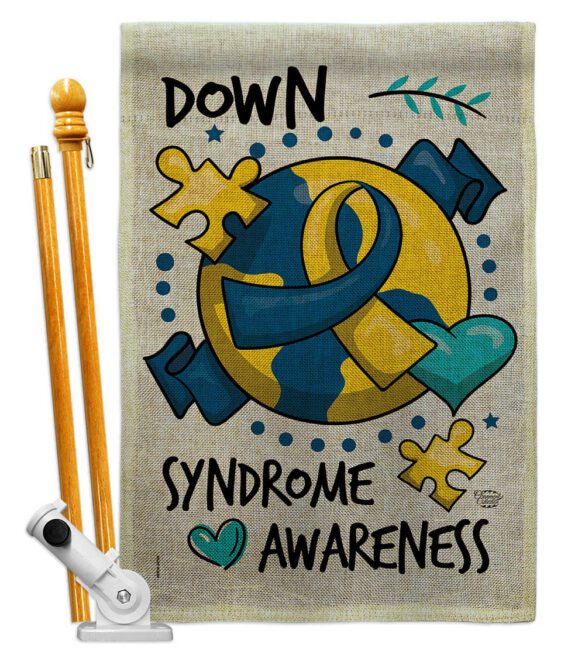 Down Syndorome Heart - Support Inspirational Vertical Impressions Decorative Flags HG190183 Made In USA - Image 26