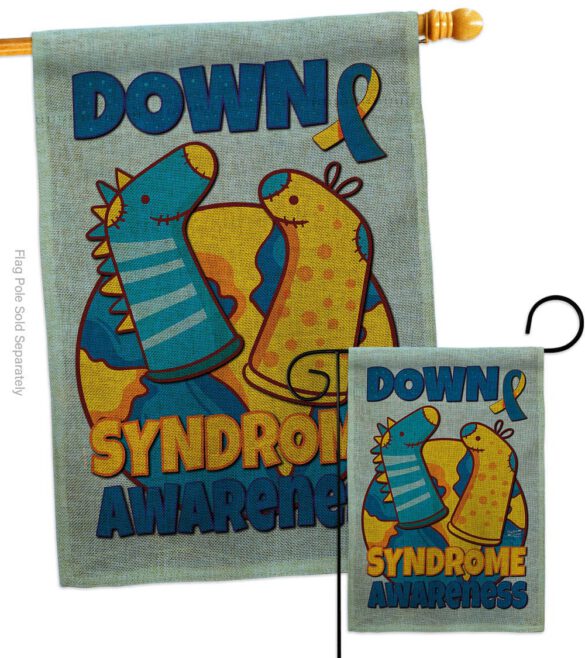 Down Syndrome Sock - Support Inspirational Vertical Impressions Decorative Flags HG130424 Made In USA - Image 24