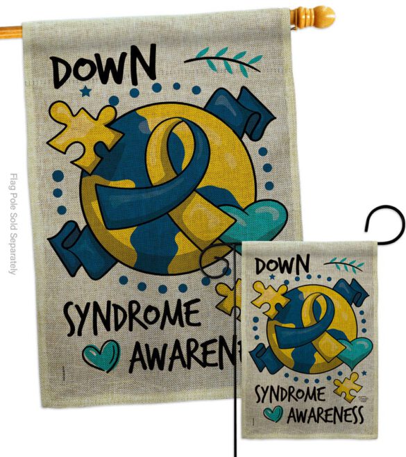 Down Syndorome Heart - Support Inspirational Vertical Impressions Decorative Flags HG190183 Made In USA - Image 24