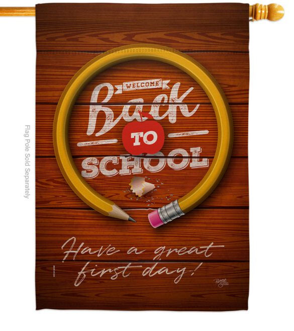 First Day Of School - School Education Special Occasion Vertical Impressions Decorative Flags HG120055 Made In USA - Image 2