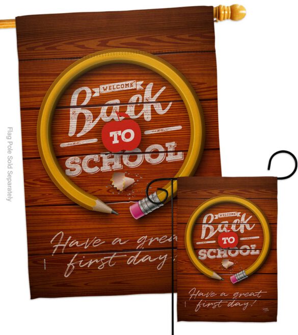 First Day Of School - School Education Special Occasion Vertical Impressions Decorative Flags HG120055 Made In USA - Image 3