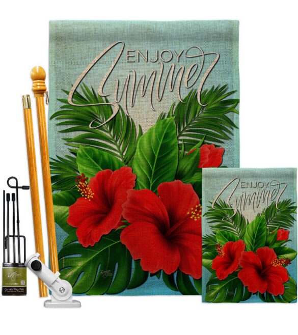 Enjoy Hibiscus - Beach Coastal Vertical Impressions Decorative Flags HG106095 Made In USA - Image 16