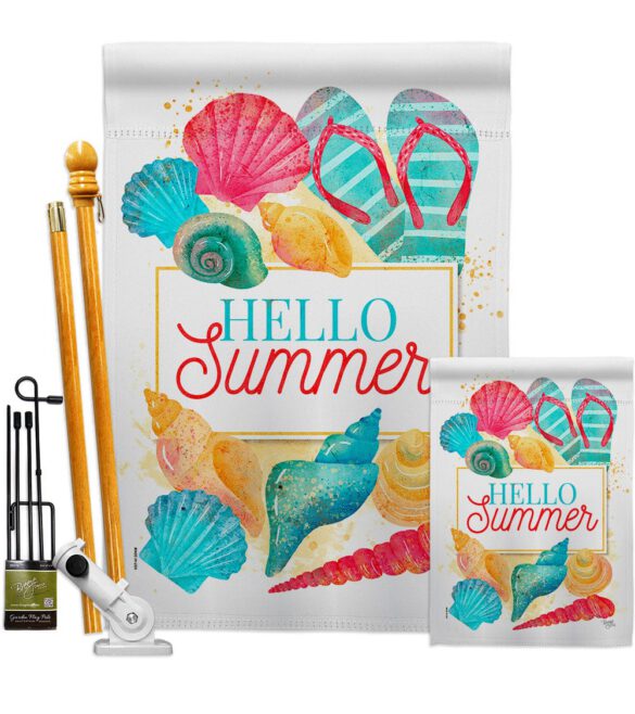 Hello Beach Time - Beach Coastal Vertical Impressions Decorative Flags HG106108 Made In USA - Image 6