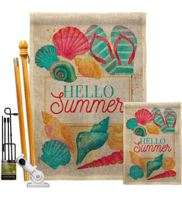 Hello Beach Time - Beach Coastal Vertical Impressions Decorative Flags HG106108 Made In USA - Image 16