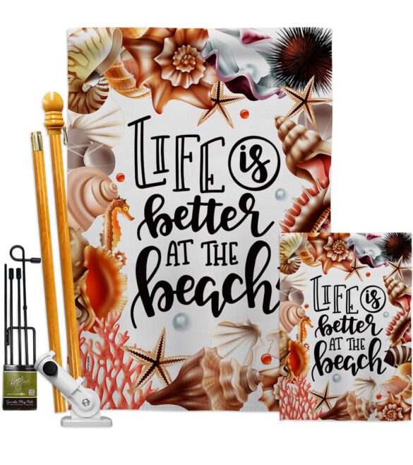 Better At Beach - Beach Coastal Vertical Impressions Decorative Flags HG106114 Made In USA - Image 6