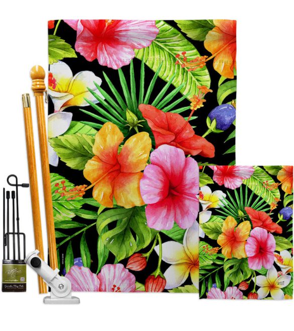 Hibiscus Bush - Beach Coastal Vertical Impressions Decorative Flags HG137550 Made In USA - Image 6