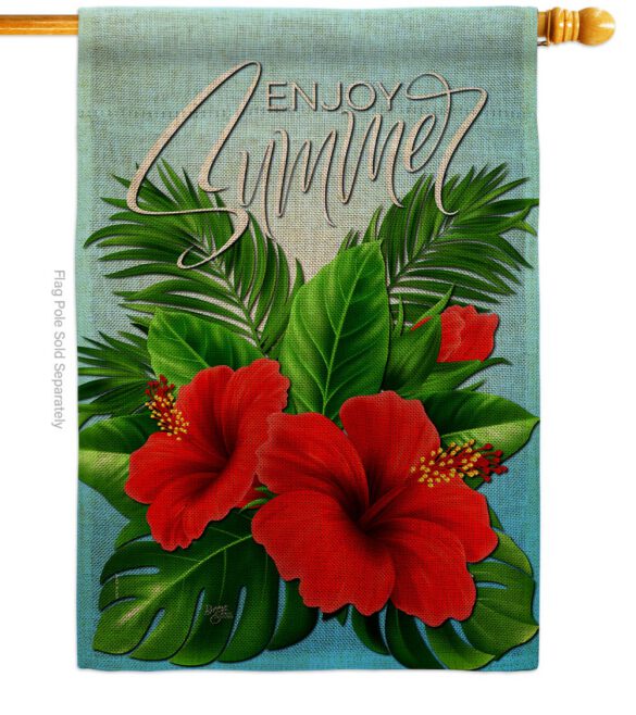 Enjoy Hibiscus - Beach Coastal Vertical Impressions Decorative Flags HG106095 Made In USA - Image 12