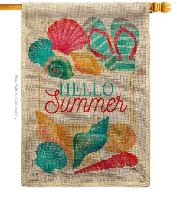 Hello Beach Time - Beach Coastal Vertical Impressions Decorative Flags HG106108 Made In USA - Image 12