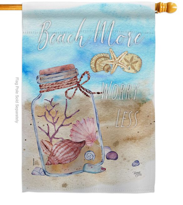 Beach More - Beach Coastal Vertical Impressions Decorative Flags HG106110 Made In USA - Image 2