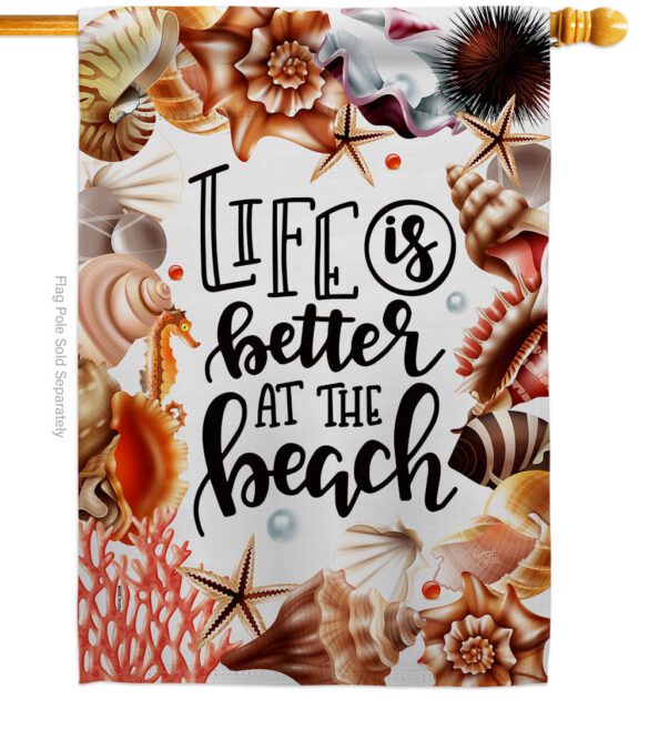 Better At Beach - Beach Coastal Vertical Impressions Decorative Flags HG106114 Made In USA - Image 2