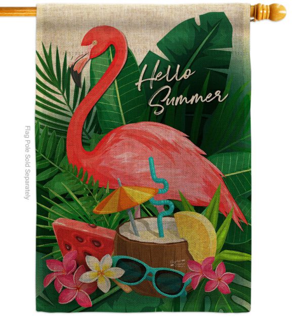 Flamingo Summer - Beach Coastal Vertical Impressions Decorative Flags HG137371 Made In USA - Image 12