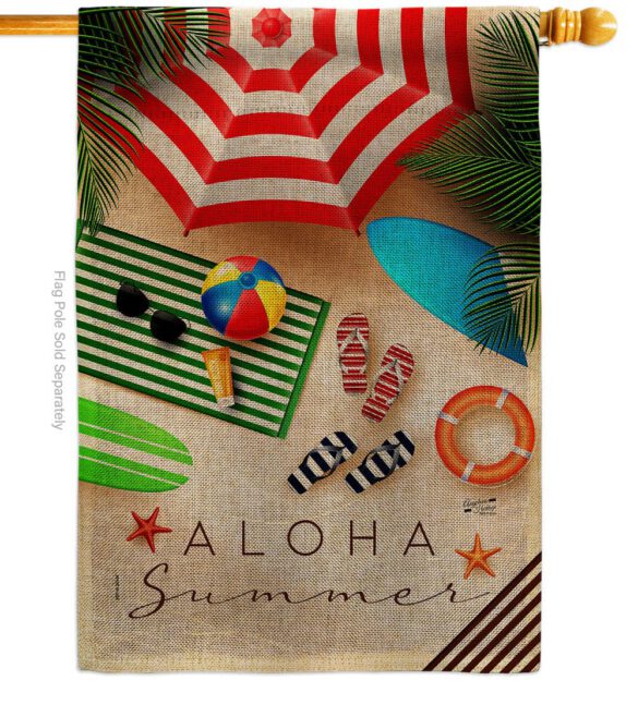 Aloha Beach Time - Beach Coastal Vertical Impressions Decorative Flags HG137451 Made In USA - Image 13