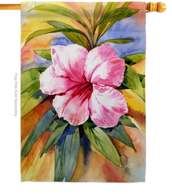 Hibiscus - Beach Coastal Vertical Impressions Decorative Flags HG137547 Made In USA - Image 2