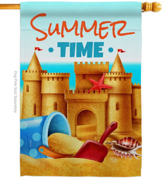 Bulid Sand Castle - Beach Coastal Vertical Impressions Decorative Flags HG192684 Made In USA - Image 2